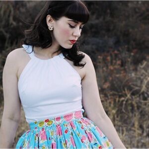 Pinup Girl Clothing White Harley Top